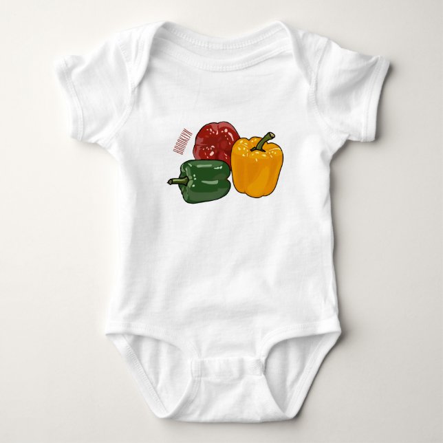 Capsicum-Cartoon-Abbildung Baby Strampler (Vorderseite)