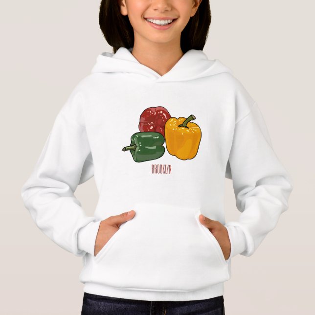 Capsicum-Cartoon-Abbildung Hoodie (Vorderseite)