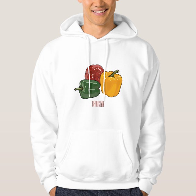 Capsicum-Cartoon-Abbildung Hoodie (Vorderseite)
