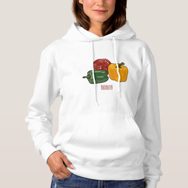 Capsicum-Cartoon-Abbildung Hoodie (Vorderseite)