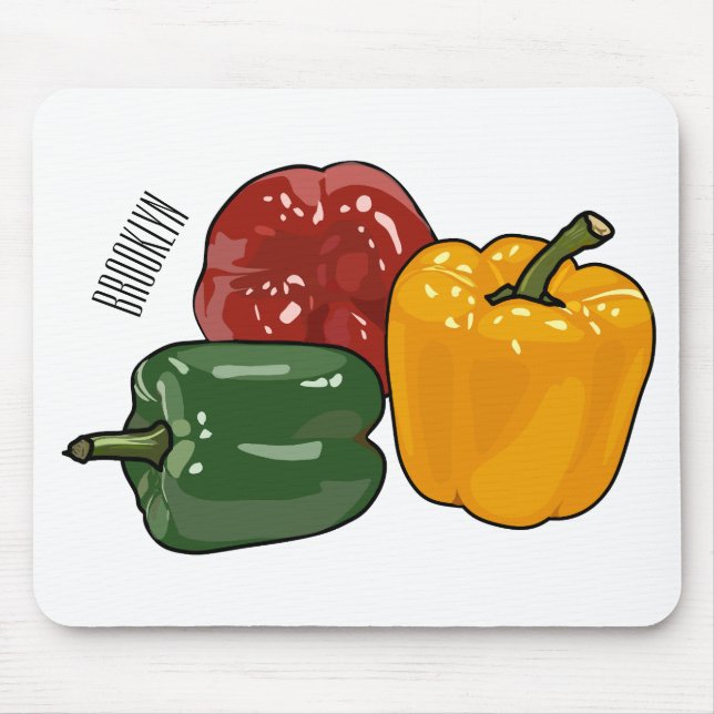 Capsicum-Cartoon-Abbildung Mousepad (Vorne)