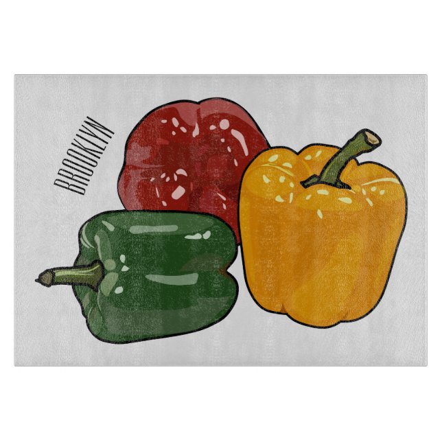 Capsicum-Cartoon-Abbildung Schneidebrett (Vorderseite)