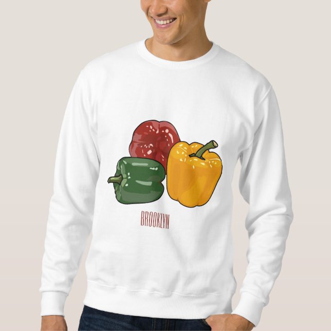 Capsicum-Cartoon-Abbildung Sweatshirt (Vorderseite)