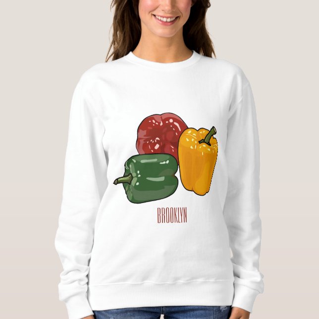 Capsicum-Cartoon-Abbildung Sweatshirt (Vorderseite)