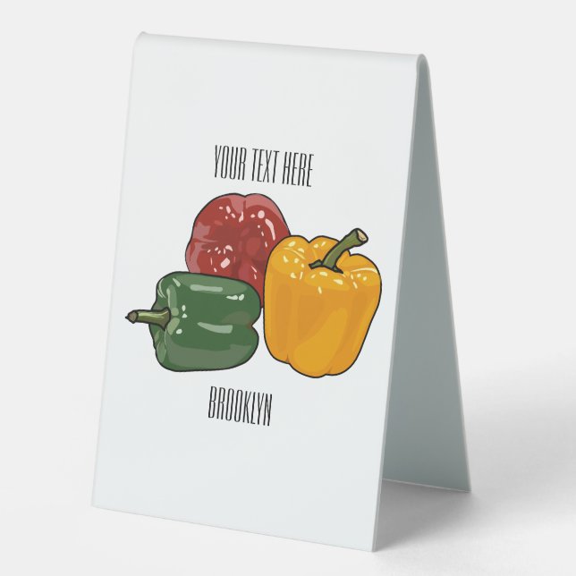 Capsicum-Cartoon-Abbildung Tischaufsteller (Vorderseite)
