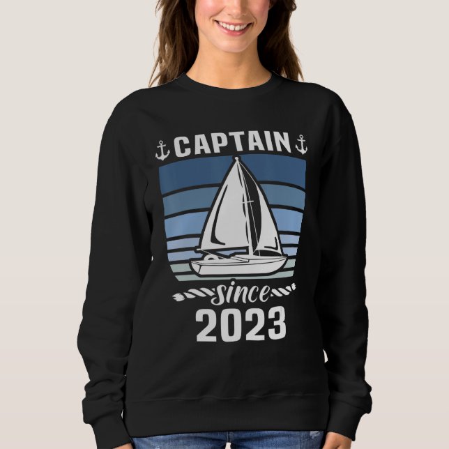 Captain 2023 Boat Driving Licence Motorboat Sailin Sweatshirt (Vorderseite)