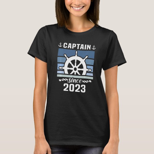 Captain 2023 Boat Driving Licence Motorboat Sailin T-Shirt (Vorderseite)