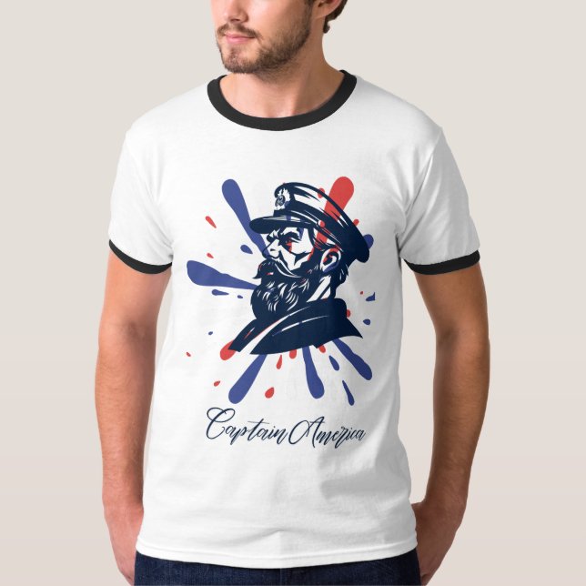 Captain America T - Shirt Design mit amerikanische (Vorderseite)