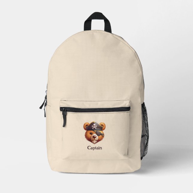 Captain Bear Bedruckter Rucksack (Vorderseite)