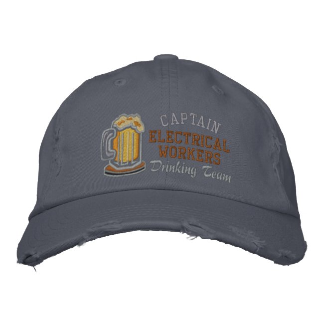 Captain Beer Drink Team Custom Bestickte Kappe (Vorderseite)