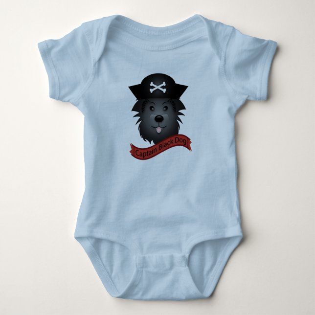 Captain Black Dog - Baby Jersey Bodysuit  Strampler (Vorderseite)