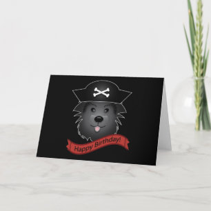 Captain Black Dog - Carte de voeux, blanc standard