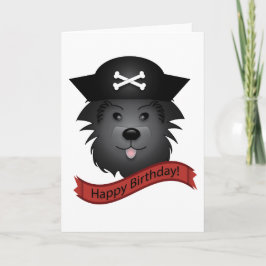 Captain Black Dog - Grußkarte, Standard weiß Karte