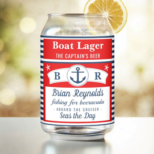 Captain Boat Lagerbier Striping Ship Anchor Custom Dosenglas (Von Creator hochgeladen)