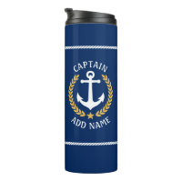 Captain Boat Name Anchor Gold Style Laurel Marine