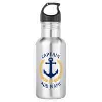 Captain Boat Name Anchor Gold Style Laurel Star