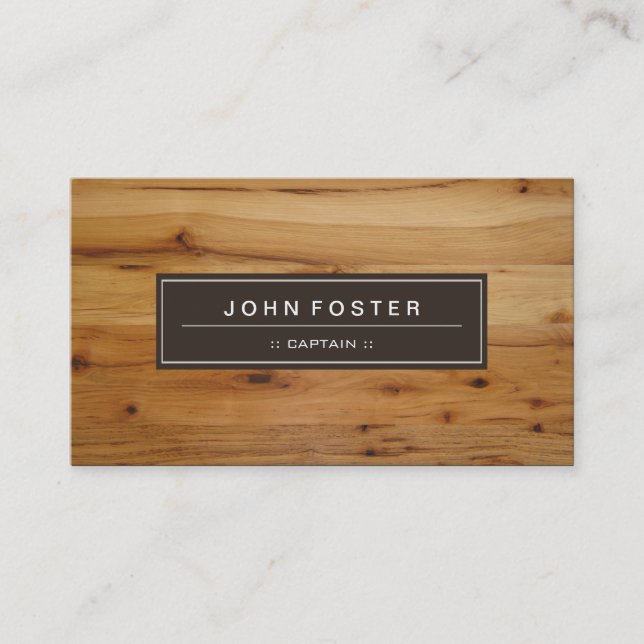 Captain - Border Wood Grain Visitenkarte (Vorderseite)