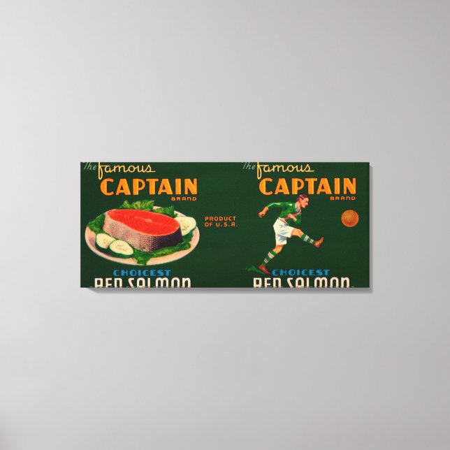 Captain Brand Lachs Label Leinwanddruck (Vorderseite)