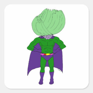 Captain Cabbage Quadratischer Aufkleber