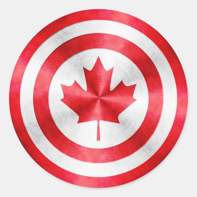 Captain Canada Hero Shield Runder Aufkleber (Vorderseite)