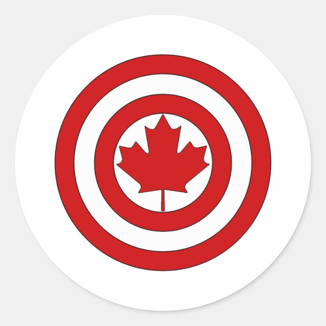Captain Canada Shield-Symbol Runder Aufkleber (Vorderseite)