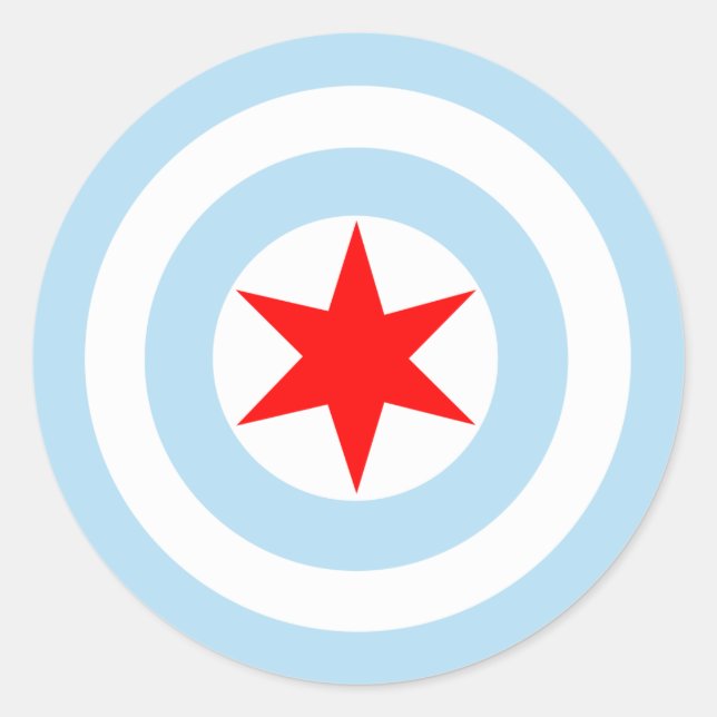 Captain Chicago Flag Shield Round Stickers (Vorderseite)