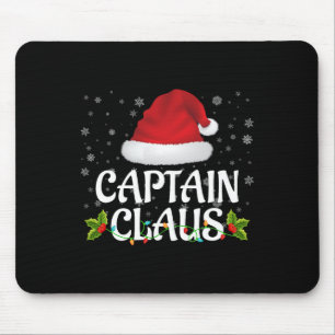 Captain Claus Christmas Lights Santa Pajama Famili Mousepad