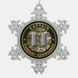 Captain Company Commander Schneeflocken Zinn-Ornament