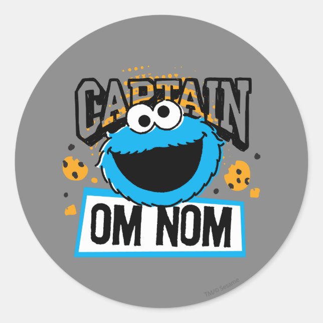 Captain Cookie Monster Runder Aufkleber (Vorderseite)