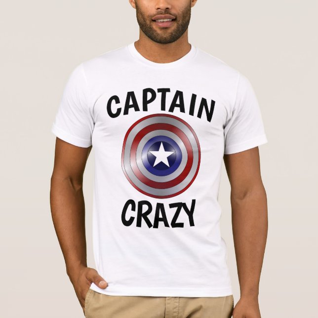CAPTAIN CRAZY, Funny Men's T - Shirt (Vorderseite)