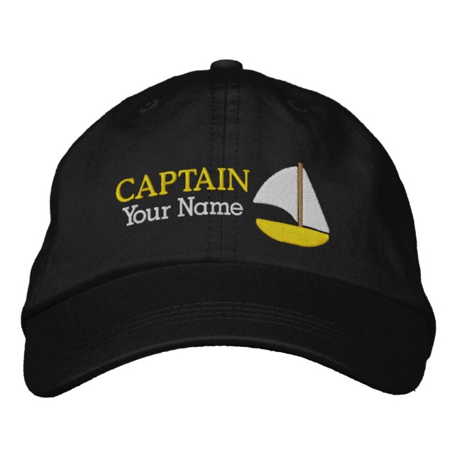 Captain - customizable bestickte baseballkappe (Vorderseite)
