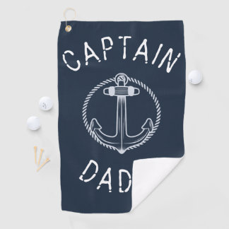 Captain Daddy Nautical Navy Blauer Name Golfhandtuch