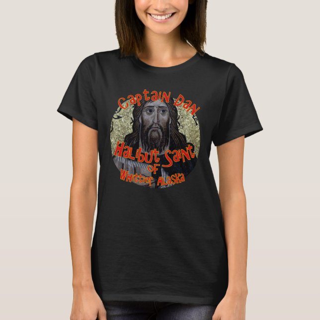 Captain Dan der Halibut Saint von Whittier Alaska T-Shirt (Vorderseite)
