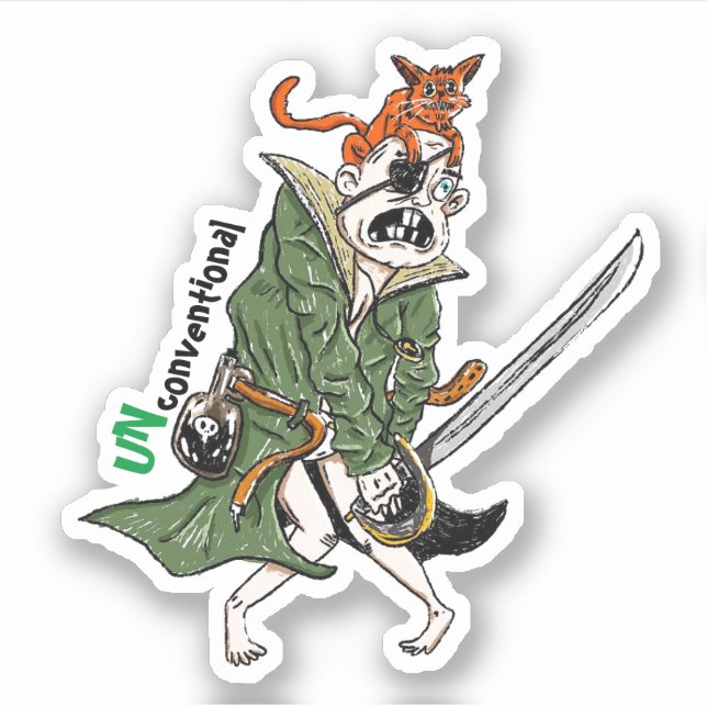 Captain Fudge Battle Stance Sticker (Vorderseite)