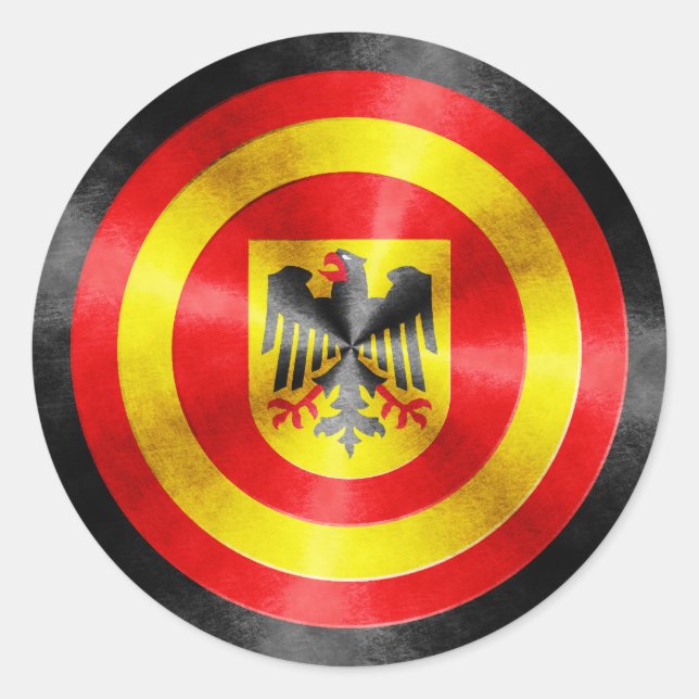 Captain Germany Hero Shield Runder Aufkleber (Vorderseite)