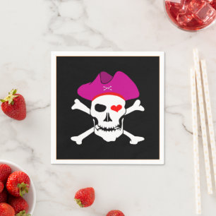 Captain Grace & Pirate, Piratenflagge / Schatzkamm Serviette