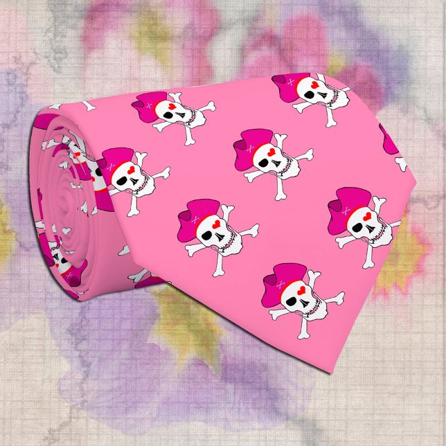 Captain Grace, Piratenmode, Pink Pirates-Flagge Krawatte (Von Creator hochgeladen)