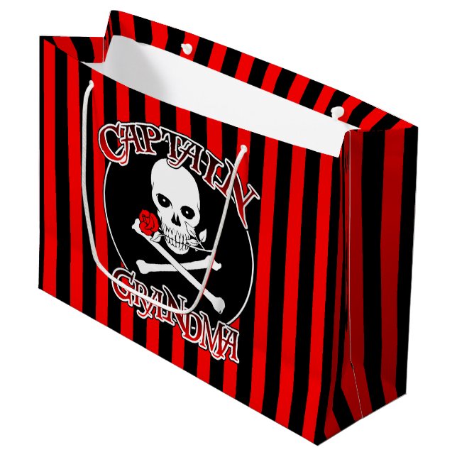 Captain Grandma Gift Bag Große Geschenktüte (Vorderseite Schrägansicht)