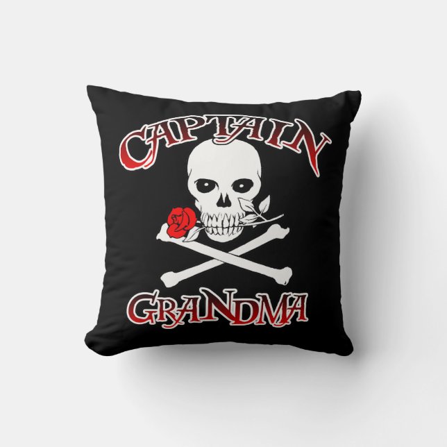 Captain Grandma Throw Pillow Kissen (Vorderseite)