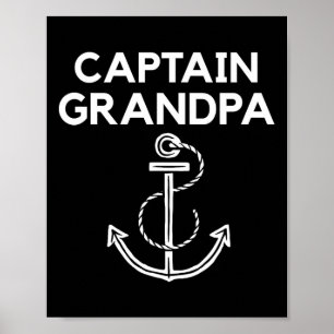 Captain Grandpa! Boote und Segelschiffe Poster