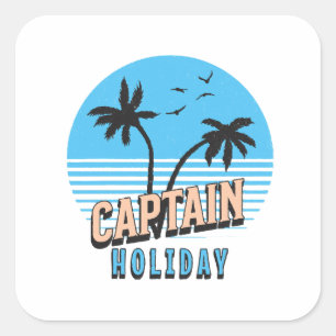 Captain Holiday Quadratischer Aufkleber