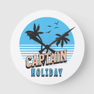 Captain Holiday Runde Wanduhr