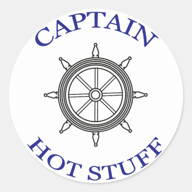 "Captain Hot Stuff" Runder Aufkleber (Vorderseite)