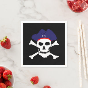 Captain Jack & Pirate, Piratenflagge /Schatz Serviette
