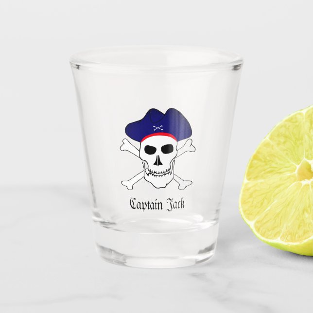 Captain Jack & Pirates Flag, Skull / Party Drinks  Schnapsglas (Vorderseite)