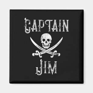 Captain Jim Vintag Personalisiert Pirate Skull Boa Magnet