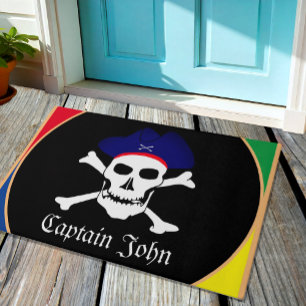 Captain John - Pirate-Hausmatte, Pirates-Flagge Fußmatte