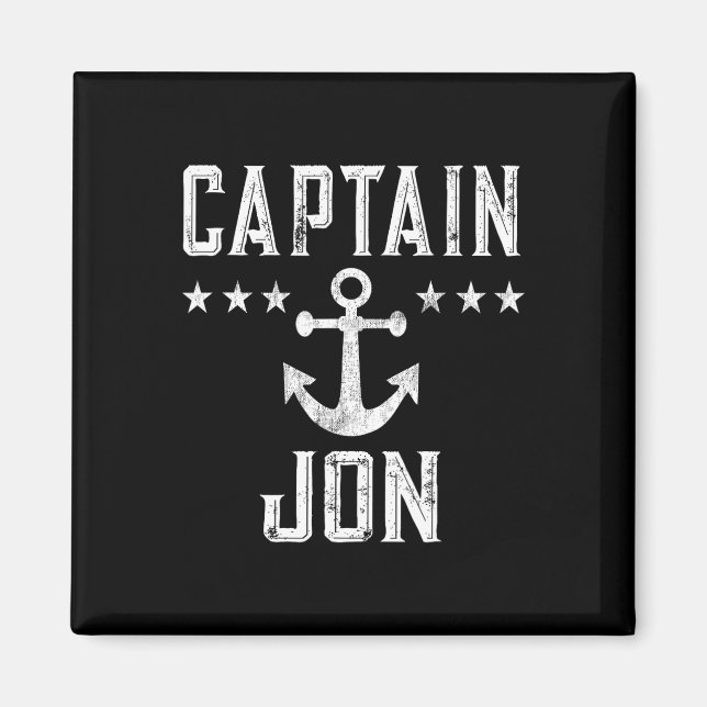 Captain Jon Boating Geschenk für Bootliebhaber Magnet (Vorne)