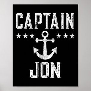 Captain Jon Boating Geschenk für Bootliebhaber Poster