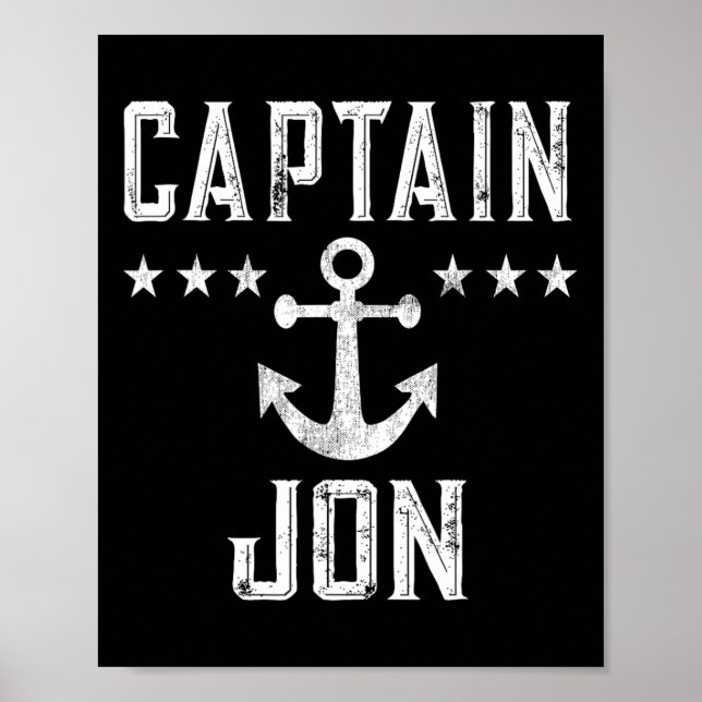 Captain Jon Boating Geschenk für Bootliebhaber Poster (Vorne)